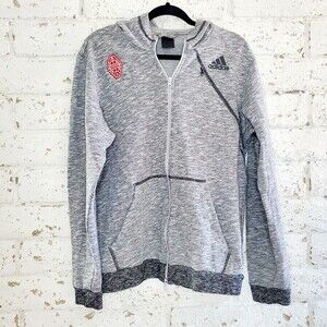 Adidas Uprising GREY Full Zip Hoodie ACTIVEWEAR Sports Basketball Men's L